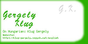 gergely klug business card